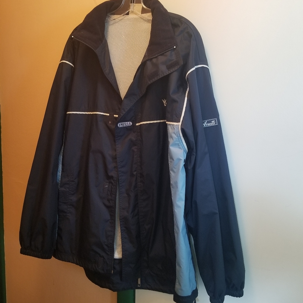 O'Neils blue zip up rain coat Size L